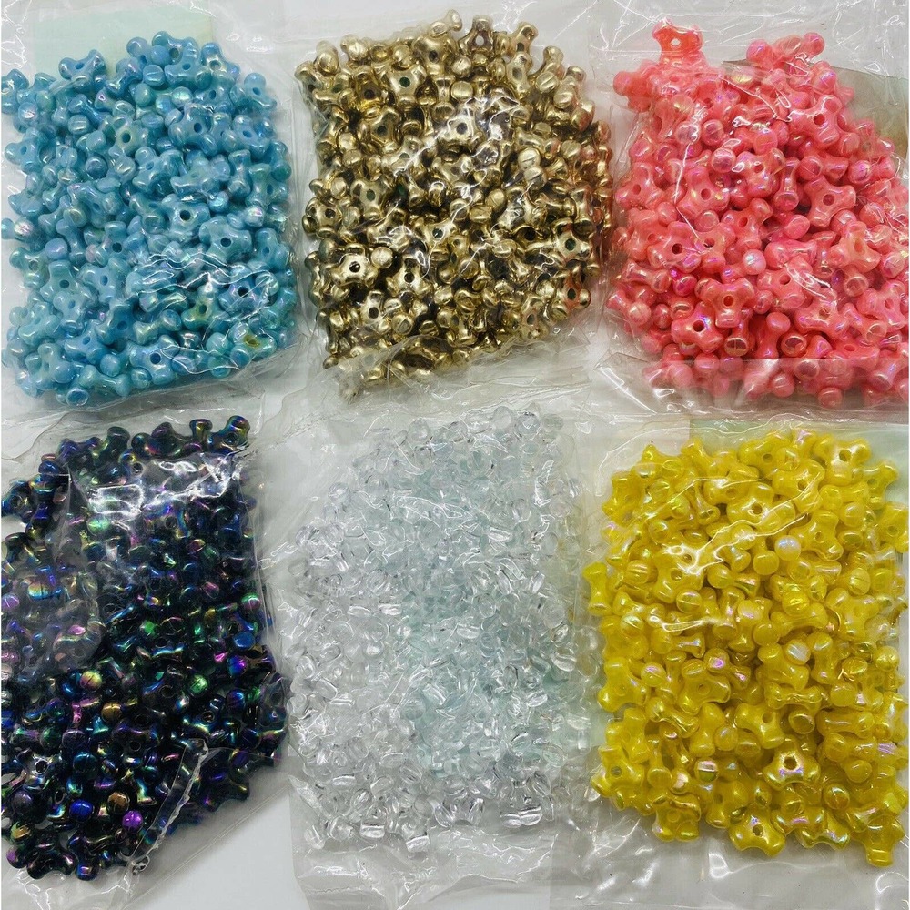 144 Gems 10MM TRI Propeller Beads blk,pink,yell,teal or clear 1 Bag - Picture 12 of 12